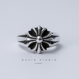 David 情侣戒指 studio925纯银十字架权志龙GD罗志祥同款