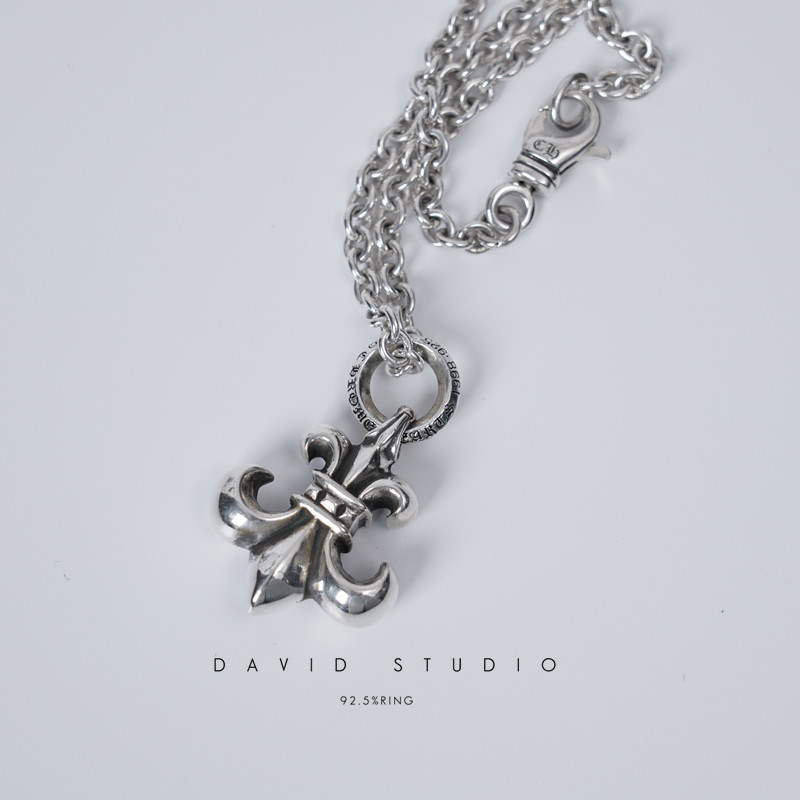 davidstudio925纯银吊坠童军花图片
