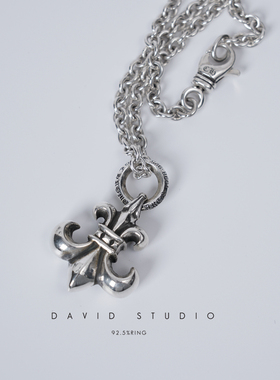 davidstudio925纯银吊坠童军花