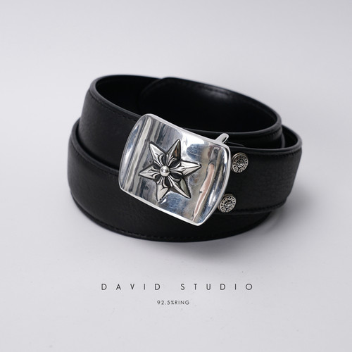 davidstudio925纯银六芒星皮带