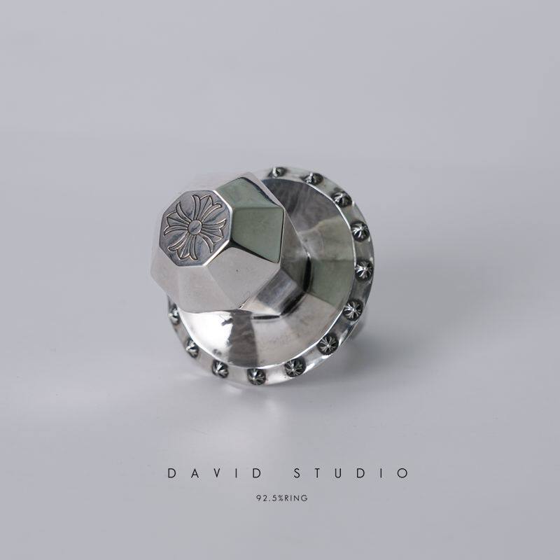 davidstudio925纯银粗犷戒指图片