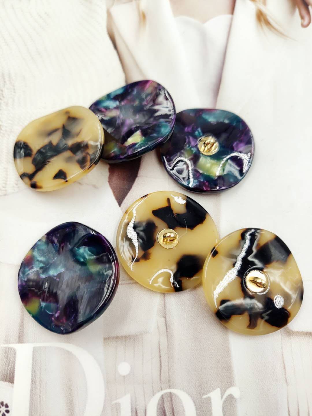 新款设计师醋酸装饰纽扣异型扣