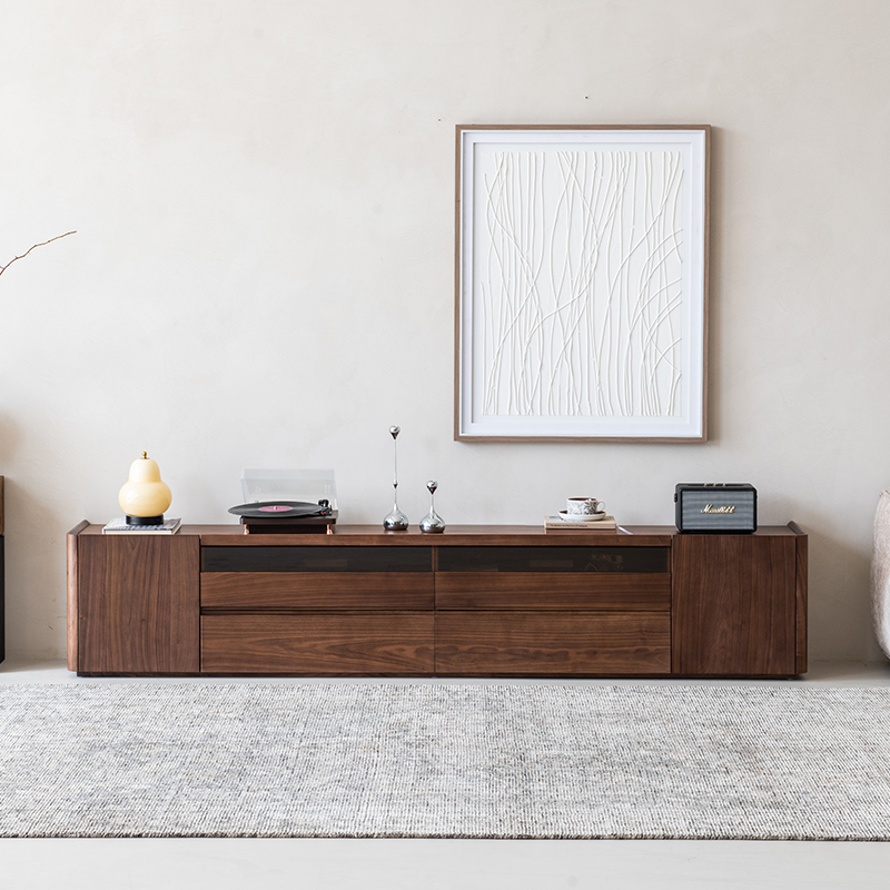 北美黑胡桃木全实木电视柜