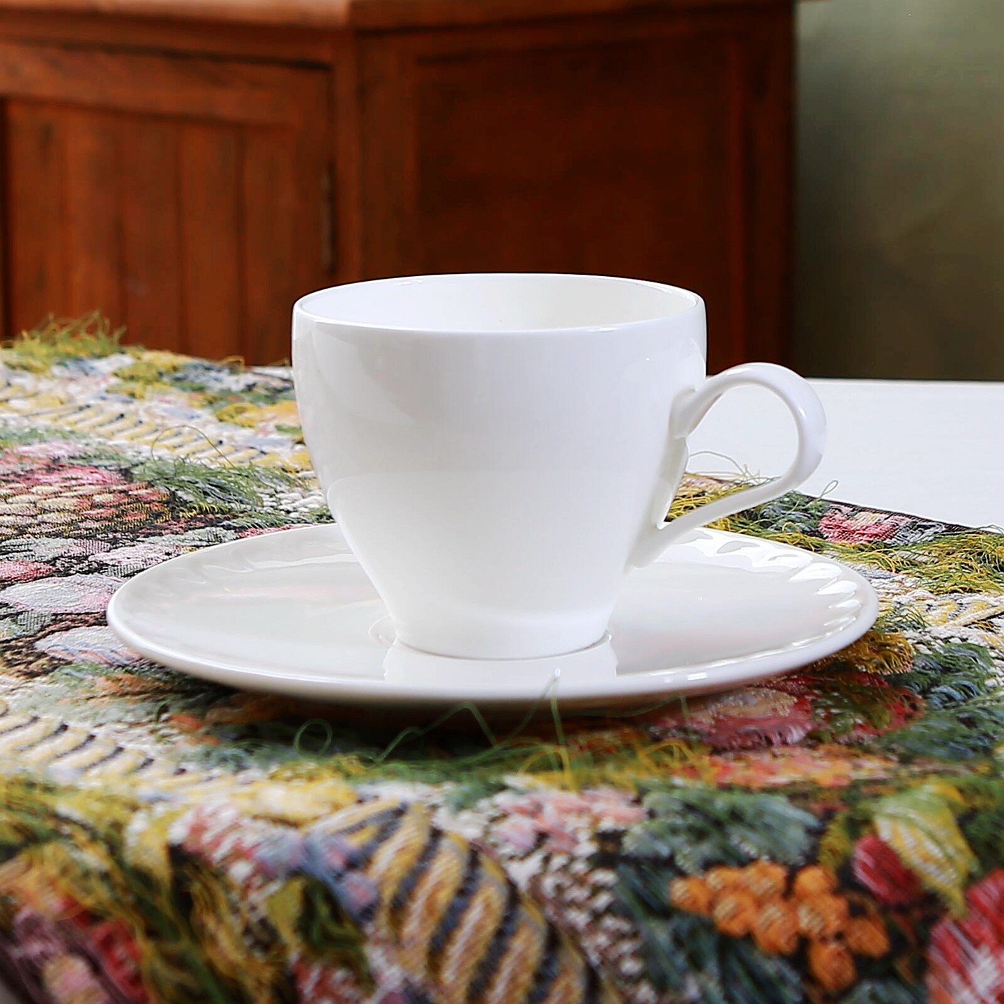 简欧白色釉下彩瓷器咖啡杯碟套装 下午茶点糕点红茶杯花茶杯 瑕疵