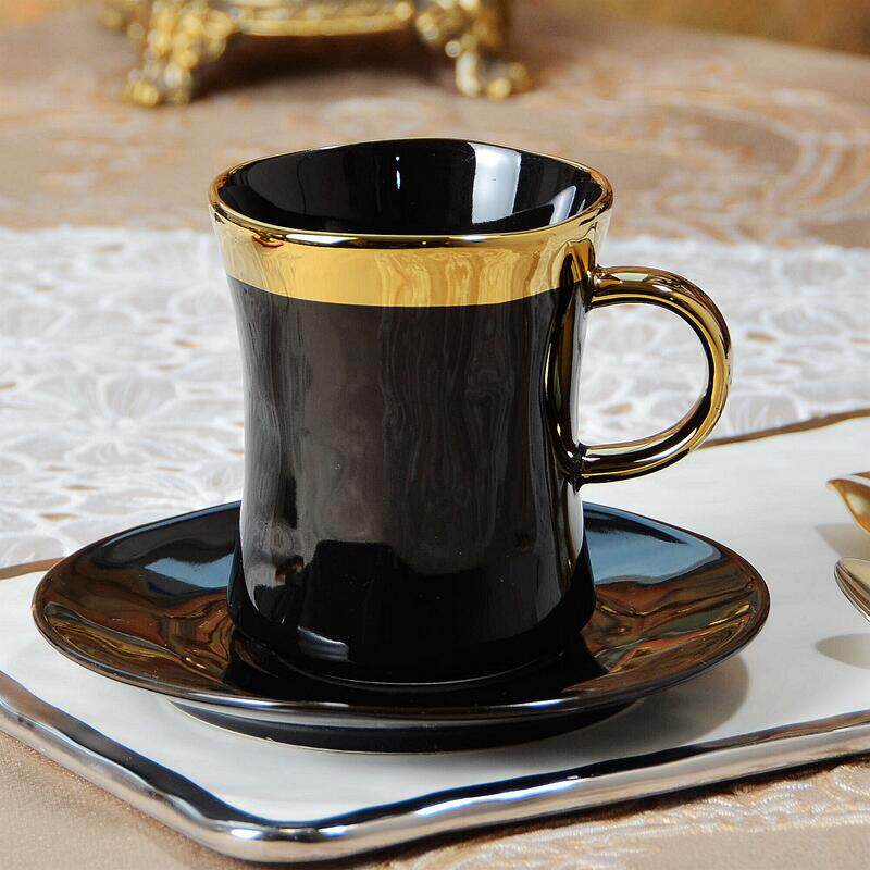 咖啡杯送瓷勺红茶杯花茶杯350ml