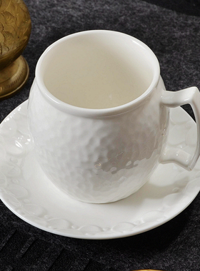 北欧风格工艺白色月球陶瓷400毫升大咖啡杯套装 马克杯 水杯 瑕疵