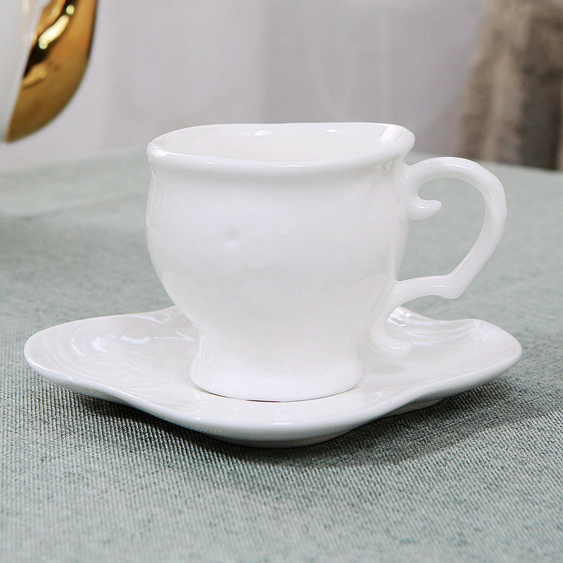 咖啡杯浮雕欧式白色纯色