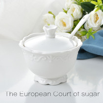 British Royal Coffee Sugar pot magnesia ceramic sugar pot spoon delivery hotel restaurant sugar pot household daily use sugar pot