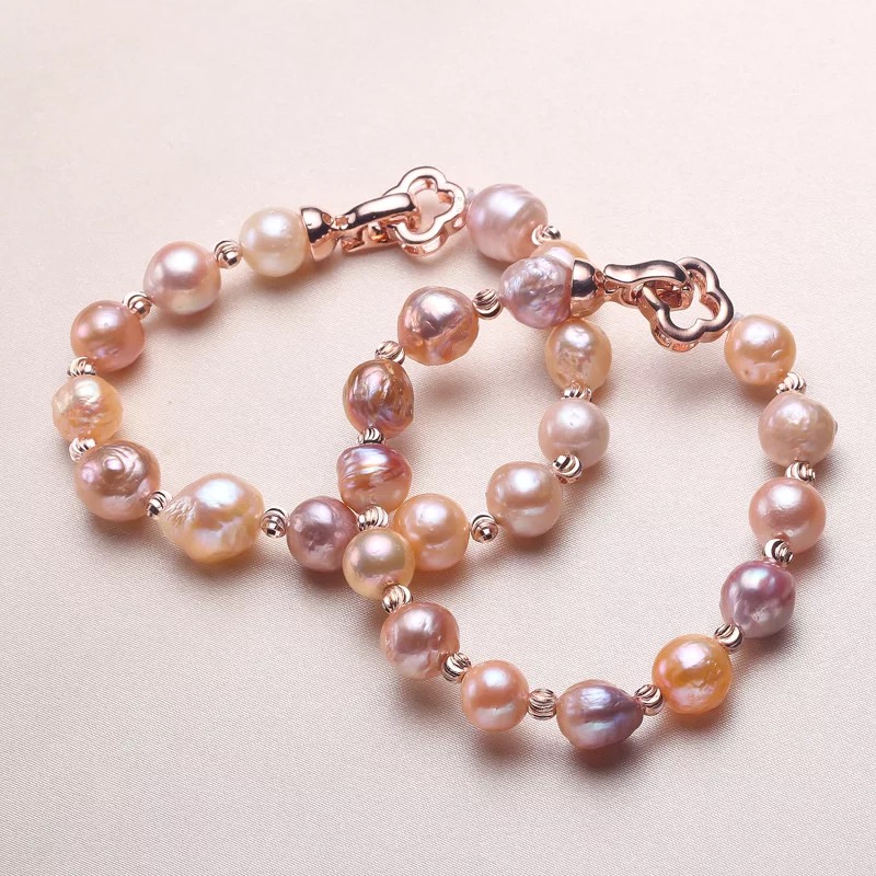 Berier/贝睿尔淡水真珍珠手链巴洛克正品珍珠10-11MM送女友礼物