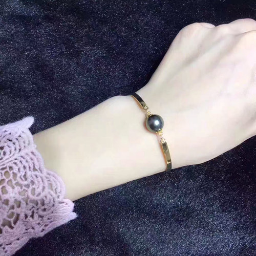 手镯10-11-12正品送女友黑珍珠