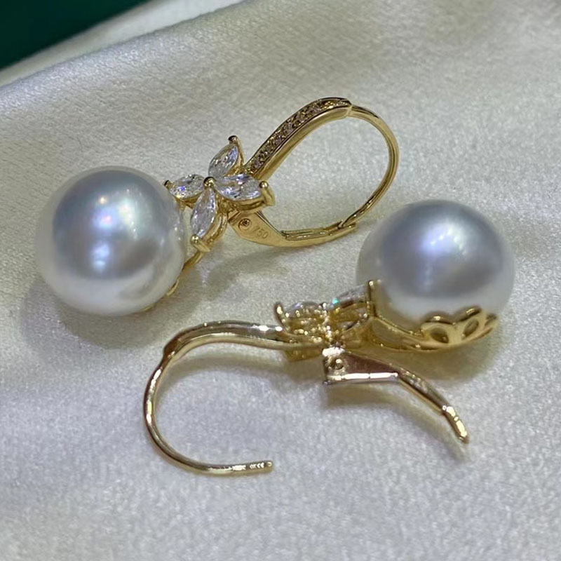 淡水真珍珠耳环耳钉9-12送女友