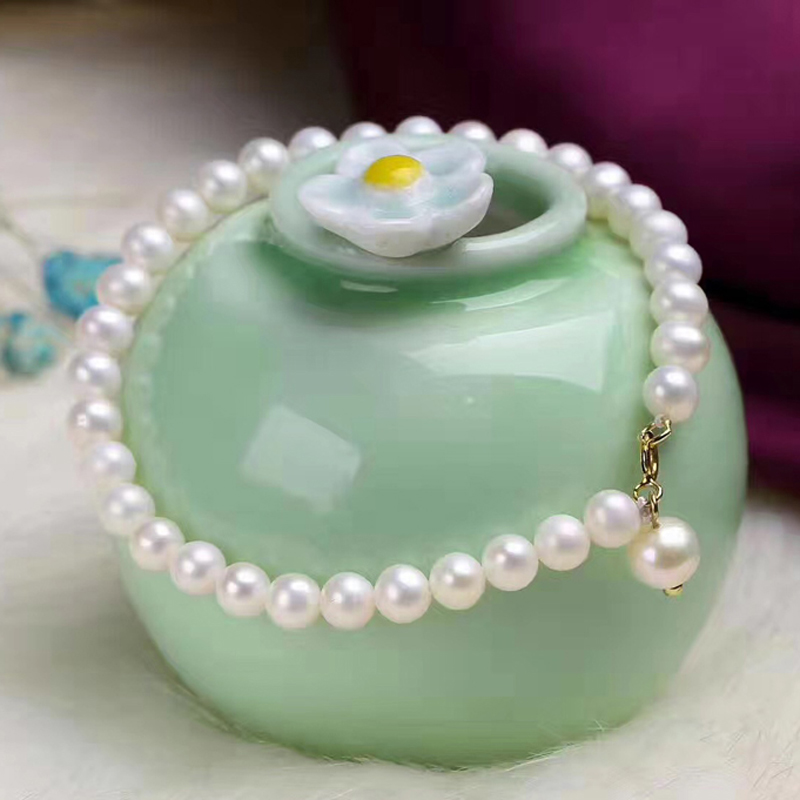 Berier/贝睿尔淡水真珍珠手链 女 简约 正品 正圆 强 送女友礼物