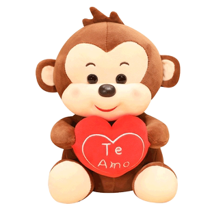 情侣猴子公仔 表白猴子毛绒玩具 领结抱心猴子玩偶 生日礼物男生