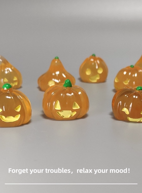 E加1 新款可爱万圣节南瓜灯精灵微景观小摆件 解压治愈系小礼物