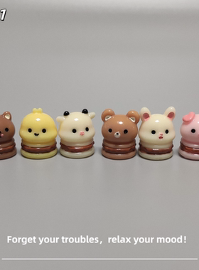 E加1 新款卡通可爱汉堡动物微景观桌面小摆件 迷你小猪小兔小礼物