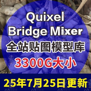 貼圖模型材質(zhì) UE4 Bridge資產(chǎn) C4D MAX本地庫帶教程 mixer quixel