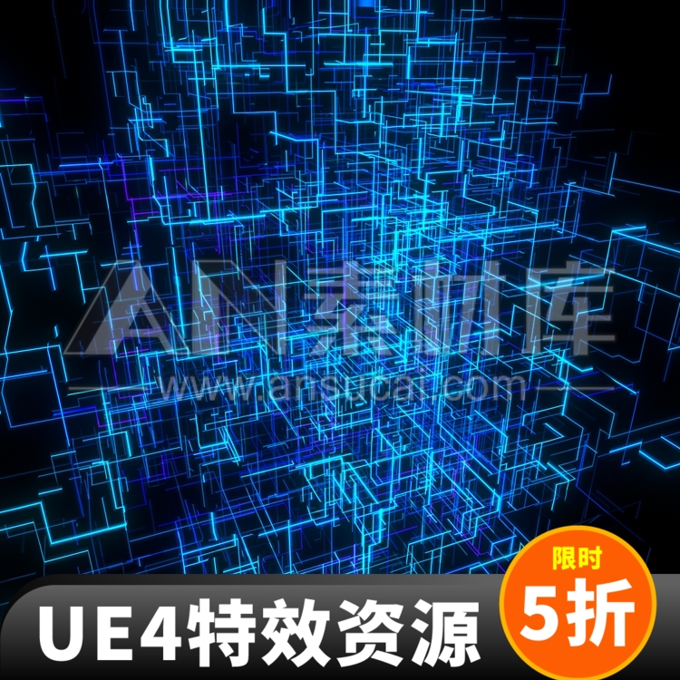 856-neurofractalspack虚幻4ue4科幻线条科技感数据可视特效