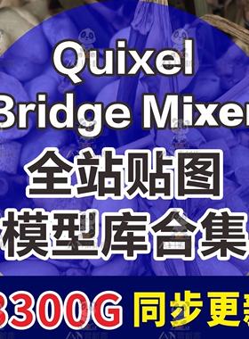 quixel Bridge资产 mixer 贴图模型材质 UE4 C4D MAX本地库带教程