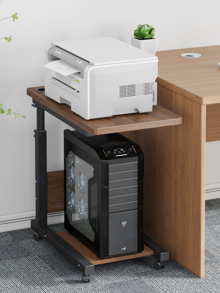 打印机架子置物架主机箱托架两层移动电脑主机放置架一体收纳支架