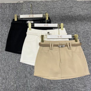 卡其色短裙女2025夏季 纯欲风包臀休闲裙百搭高腰显瘦短裙子 新款