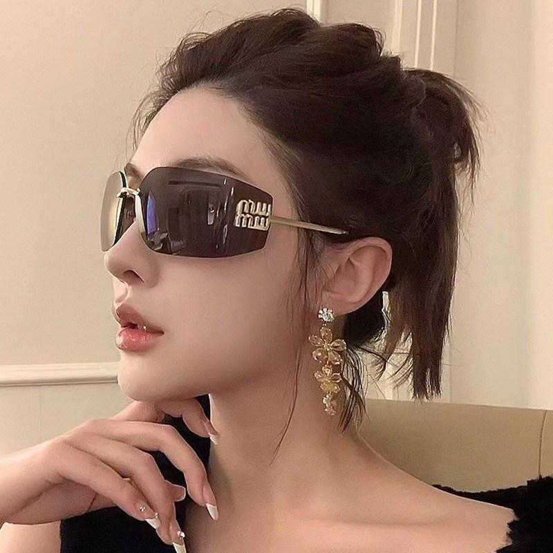 2026新款无框欧美太阳镜大框时尚潮个性复古眼镜曲面网红同款墨镜