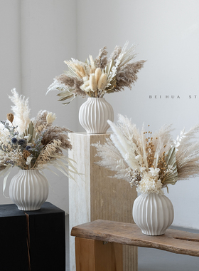 美拉德干花真花花束 中古高颜居家商业摆设 餐厅桌面自然装饰摆件