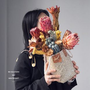 非洲进口干花高端花材 文艺插花装饰 现代家居样板房设计陈设软装