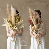 饰花瓶套装 高级感自然风干客厅装 橱窗摆件 高端干花手捧花束 法式