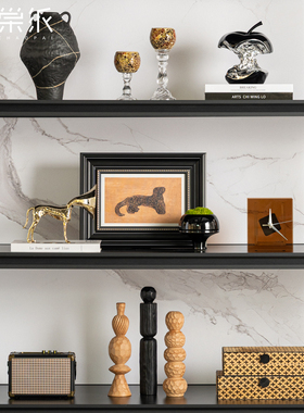 轻奢高级感样板房书架小众摆件客厅电视柜沙发背景壁龛设计师软装