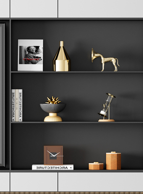 现代意式电视柜壁龛摆件轻奢客厅样板房开放格酒柜高级感软装饰品