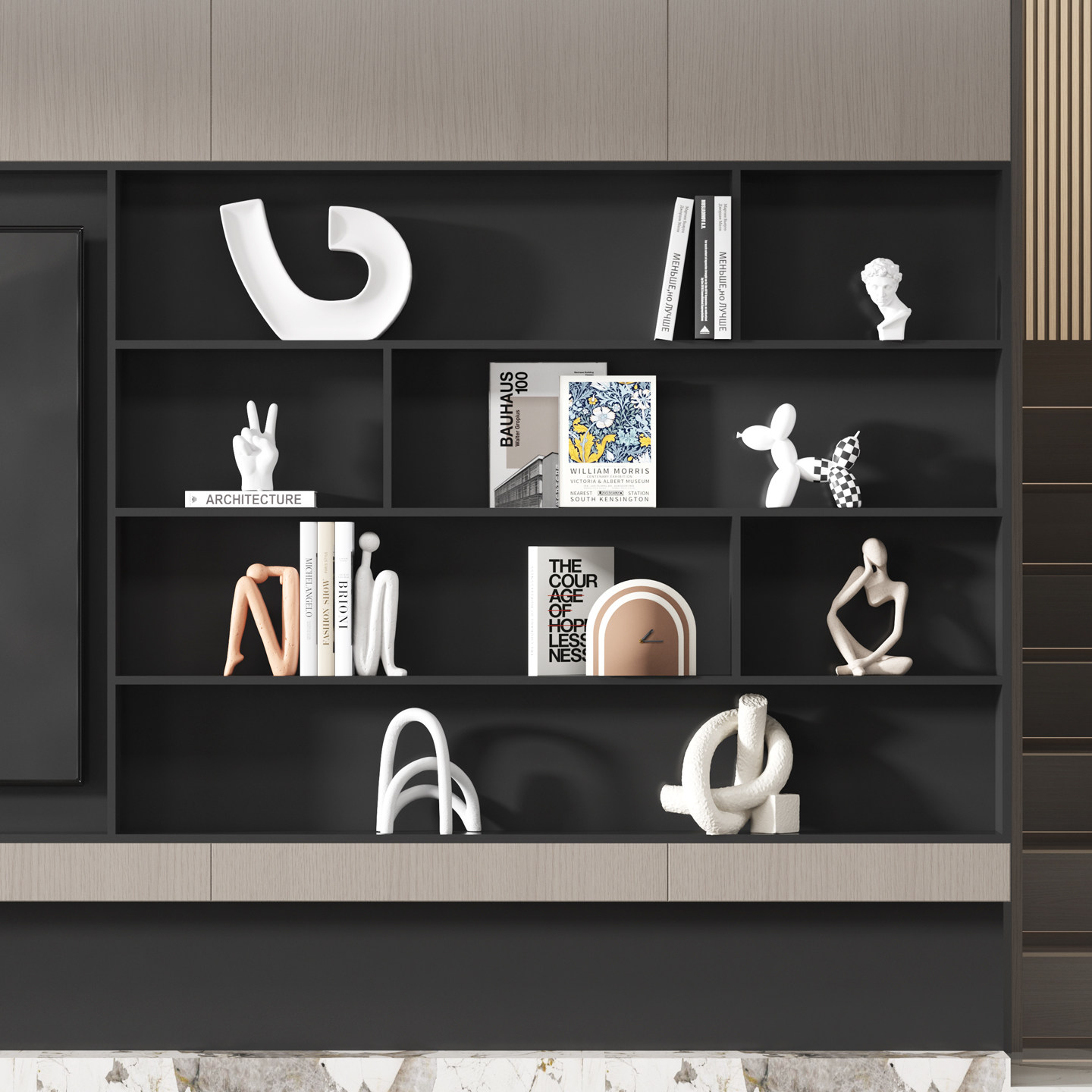 现代简约客厅电视柜摆件家居样板房酒柜开放格壁龛白色系软装饰品,家居饰品,装饰摆件,淘宝优惠券,粉丝福利购,淘宝优惠卷