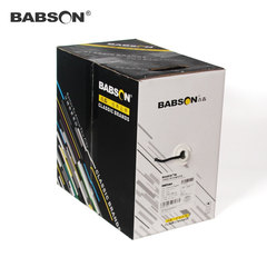BABSON百森 超五类CAT5e网线BTL850U无氧纯铜305M国标过测足米UTP灰色/黑色24AWG24线规宽带线电脑线含增票