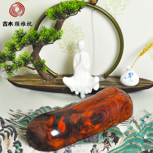 吉木印度小叶紫檀木枕 手工打磨颈椎枕 高油密老料檀木可定制 - 封面