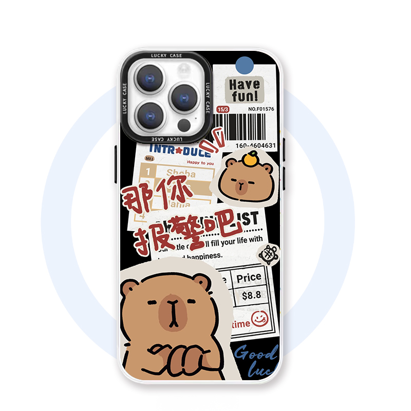 水豚 适用于iPhone16promax苹果15pro磁吸手机壳小众独特14高级感轻奢13浮世绘ins风华为pura70艺术小米