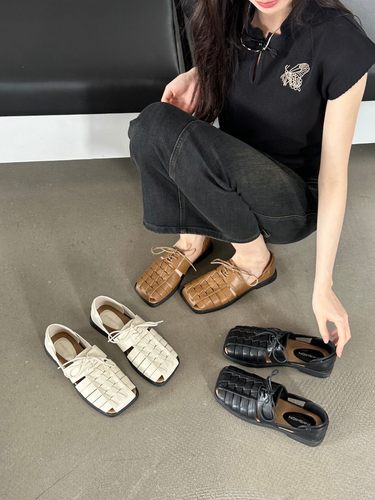优品～新中式编织~休闲厚底包头罗马凉鞋女2026年夏季新款拖鞋女