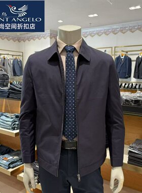 报喜鸟男夹克翻领羽绒服款白鸭绒填充秋冬新款干部服舒适保暖正品