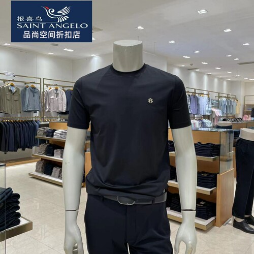 报喜鸟男士短袖T恤黑色