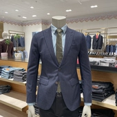 报喜鸟品牌男士 竖条纹秋冬 西服上衣纯羊毛面料意大利进口商务正装