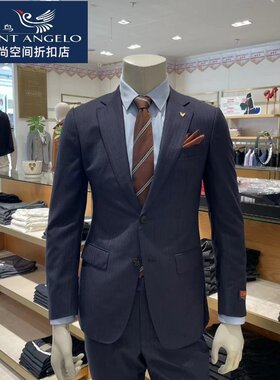 报喜鸟品牌男士套装西服商务正装意大利进口纯羊毛面料秋款百搭。
