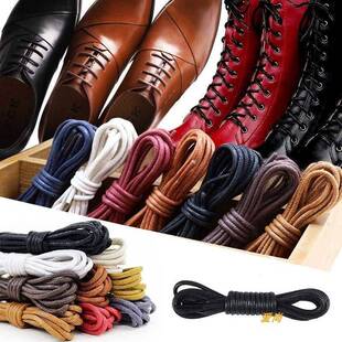 1Pair Cotton Waxed Shoelaces Round Shoe laces Boot Laces