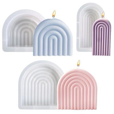 DIY Rainbow Arch Candle Making Silicone Mold Handmade Geomet