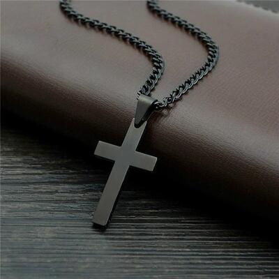 Stainless Steel Cross Necklace for Men Vintage Cross Pendant