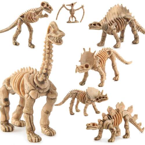 12pcs Dinosaur Skeleton Fossils Assorted Bones Figures Toys