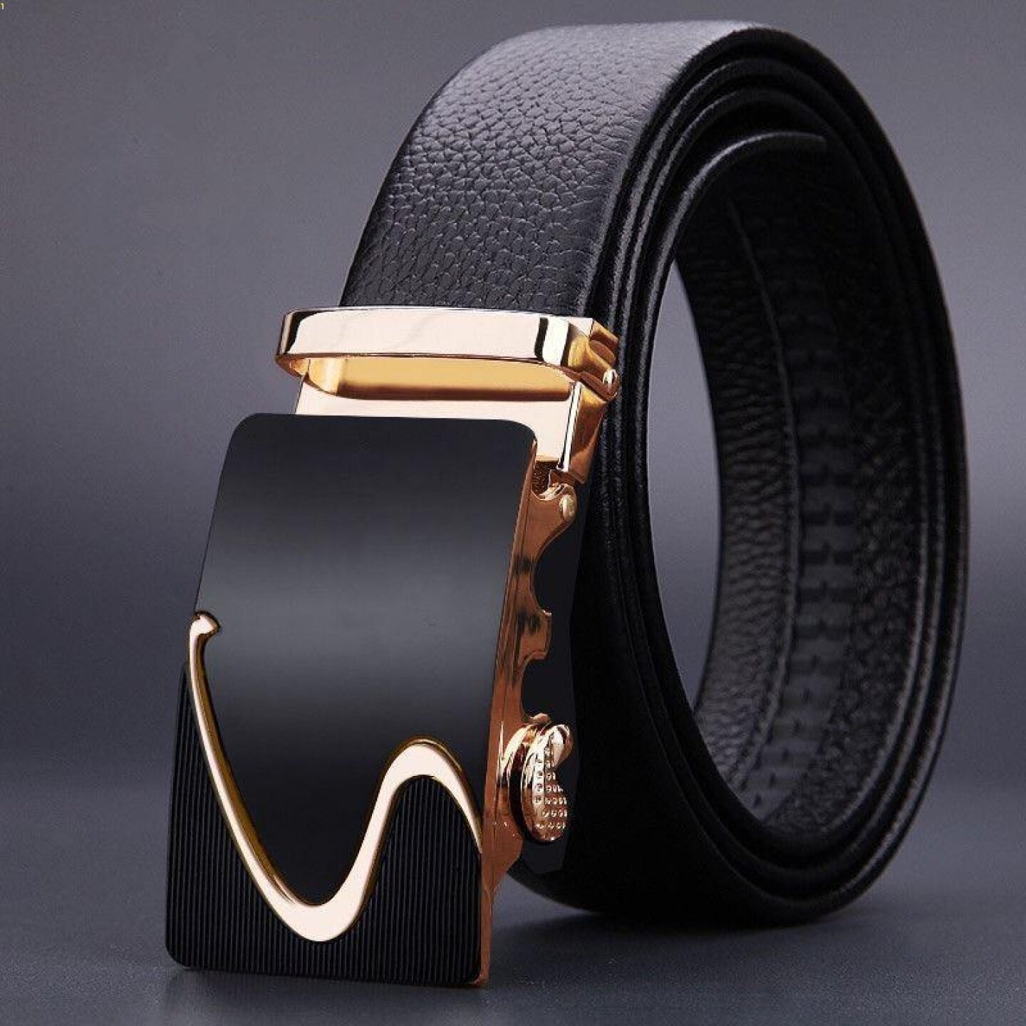 Mens Waist Belt Men Belts Leather Man For Jeans Black Male图片