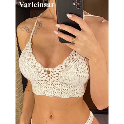 S - XL 9 Colors Hollow Out Beach Top Crochet Knitted Bikini
