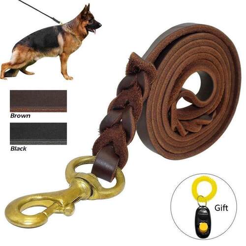 Braided Leather Dog Leash Pet Leash Lead For Medium big Dogs