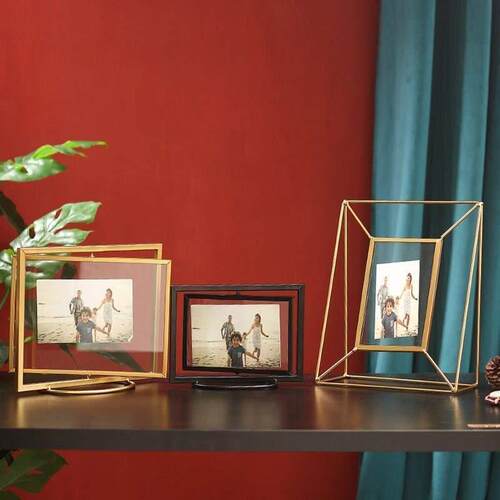 nordic ins three-dimensional metal glass photo frame on th