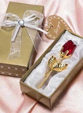 Valentine's Day Gifts For Girlfriend Crystal Rose Artificial