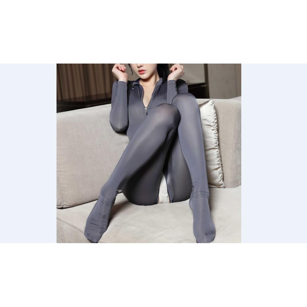 Sexy zipper-free long-sleeved bodysuit性感拉链免脱长袖连体衣