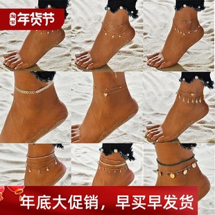 Bracelet for Round Beads Tasse Chain Ankle Leg Bohemia Women